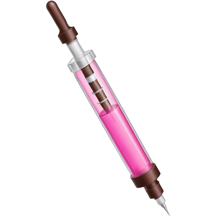 pink and dark brown syringe emoji