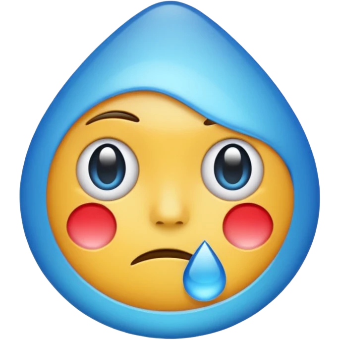 A realistic sad emoji that is color blue emoji