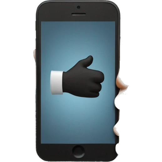a hand hold an iPhone emoji