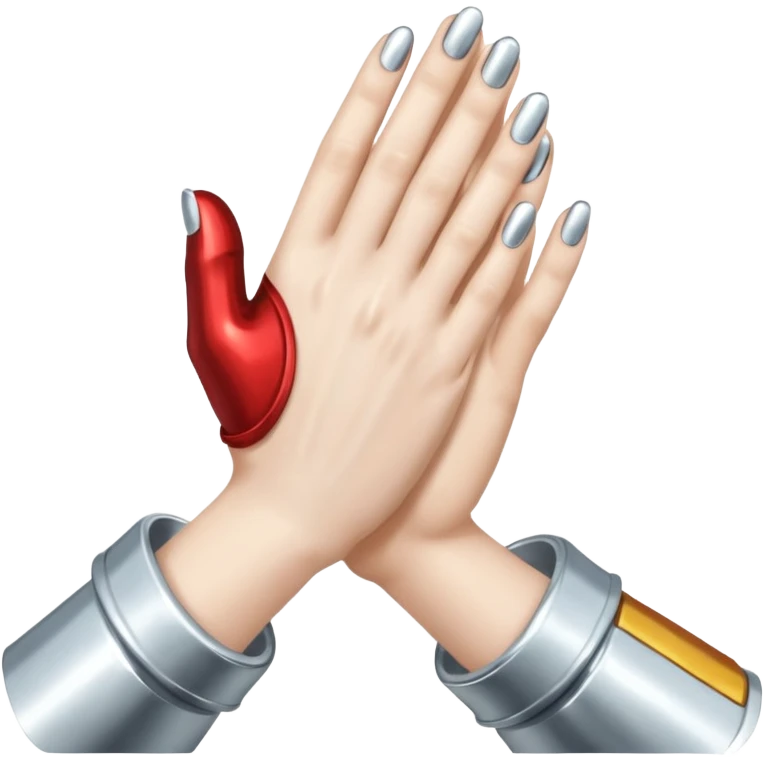 praying metallic hands emoji