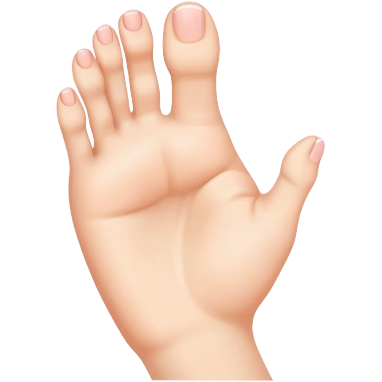Hand holding toes emoji