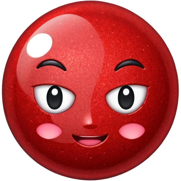 red glitter rice ball emoji
