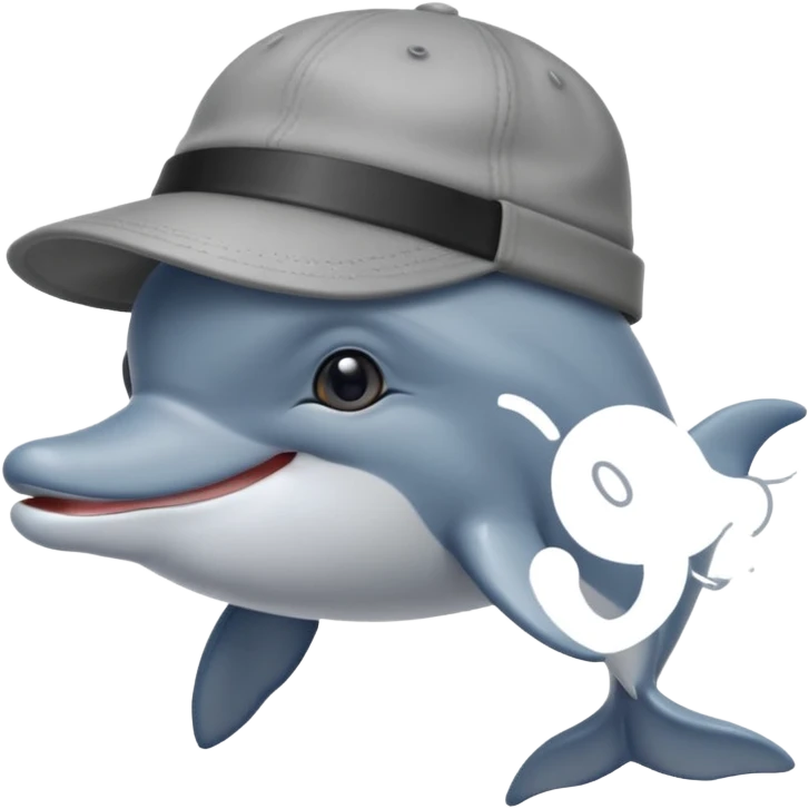 Dolphin wearing a hat emoji