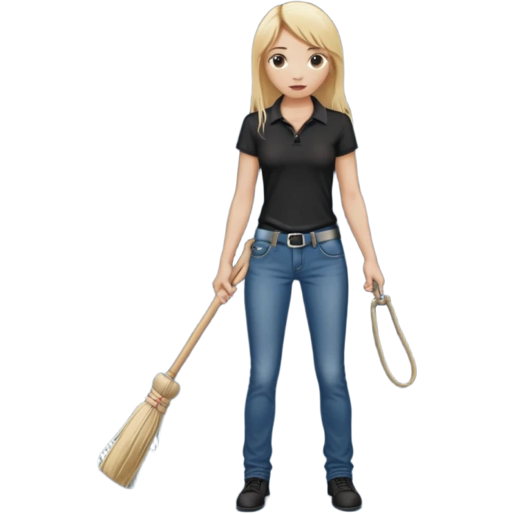 Bdsm male dominant wearing jeans black T-shirt and holding a flogger watching from outside blonde long hair sub with a collar showering with suds all over her emoji