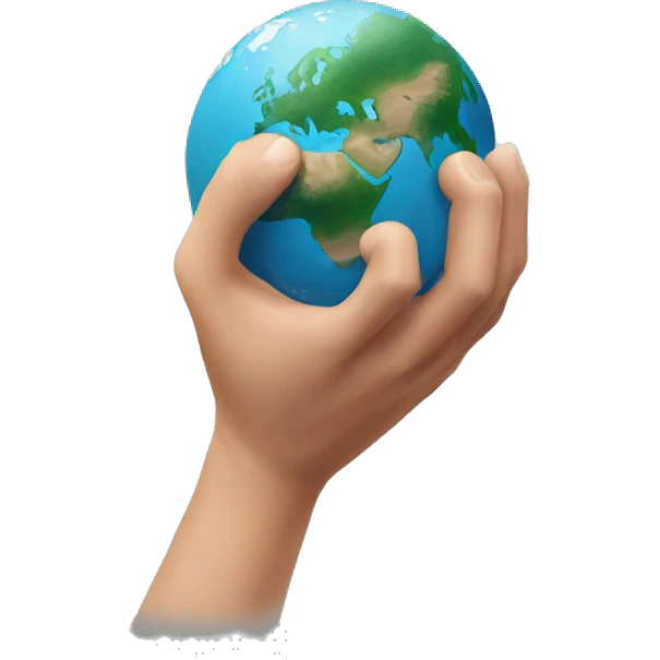 pinched hand planet earth emoji