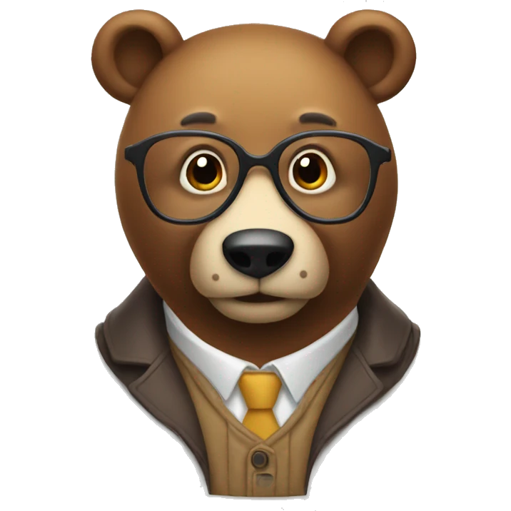 very smart bear emoji