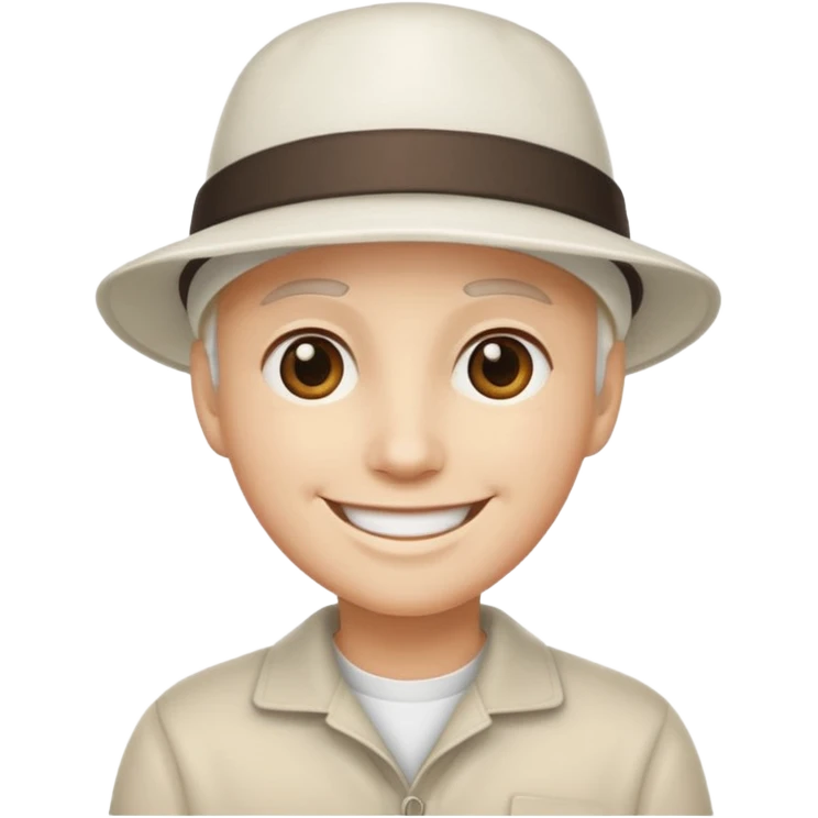 adulto con sombrero blanco emoji