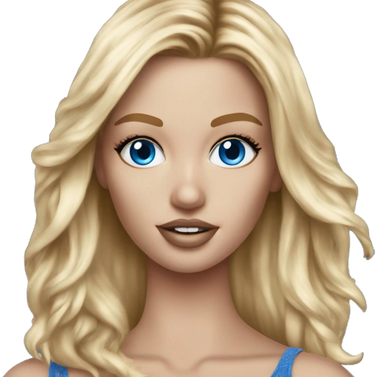 Realistic victoria secret model blonde blue eyes  emoji