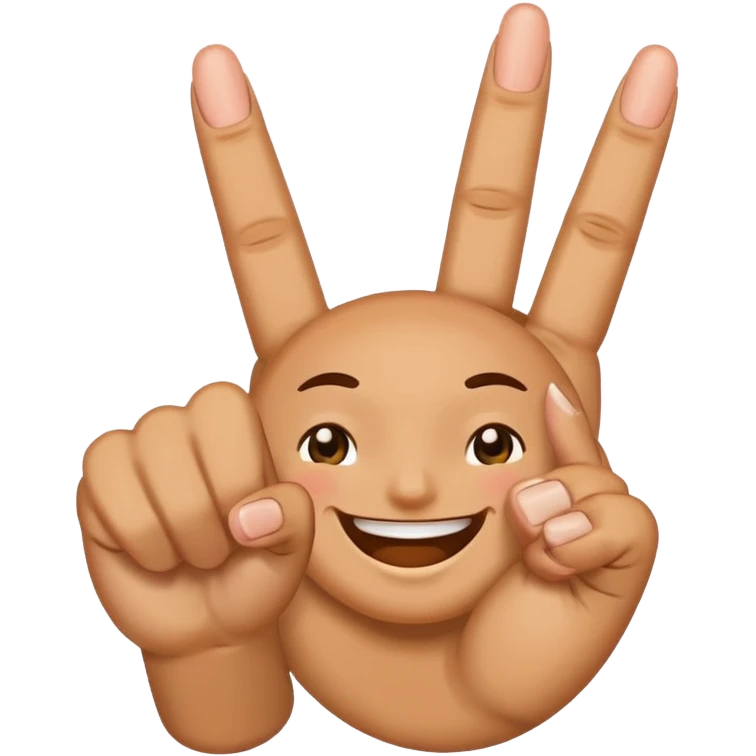 Smiling middle finger emoji