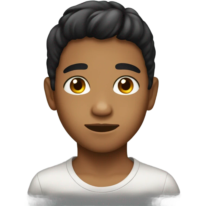 Kid with black hair and mid-tanned skin emoji