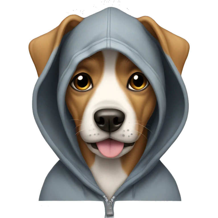 Dog wearing a hoodie emoji