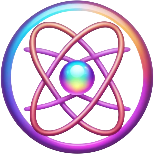 An atoms sphere icon, filled in emoji