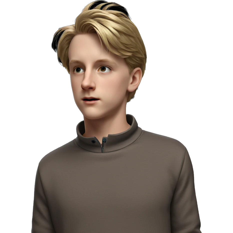 realistic portrait of blonde boy emoji
