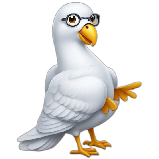 funny nerd dove emoji
