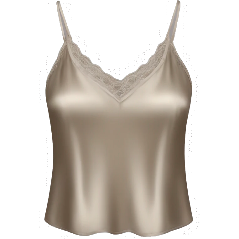Realistic Isolated taupe silk camisole.  emoji