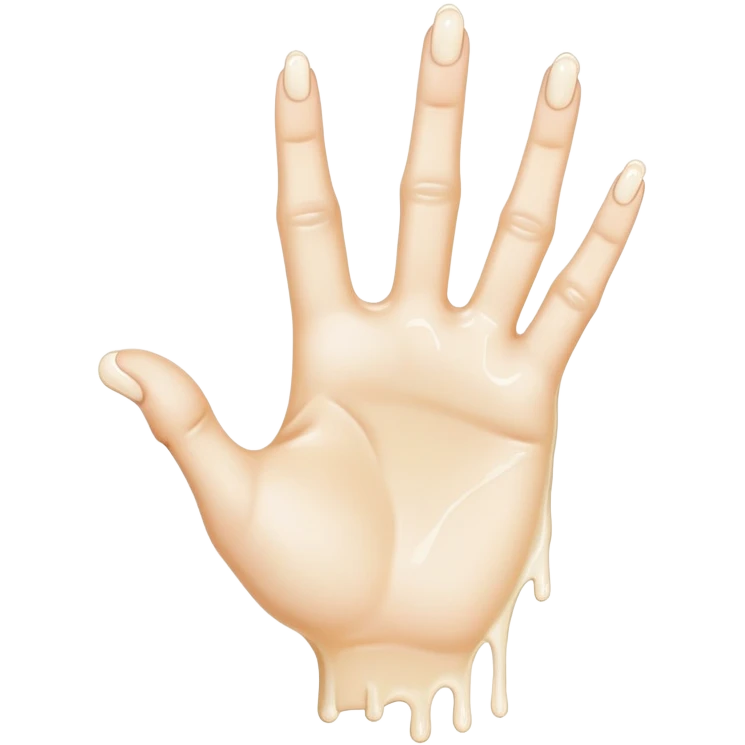 milk dripping directly off palm of hand with 5 fingers  emoji