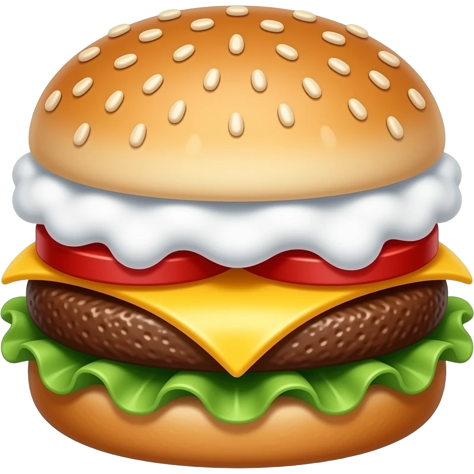 Cotton candy turn a the cheeseburger emoji