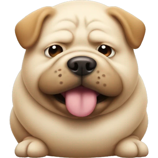 fat dog pooping emoji