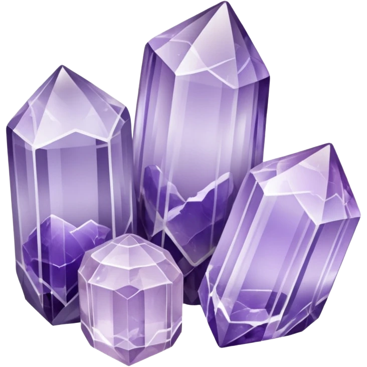 Pastel lavender white-banded Amethyst crystals emoji