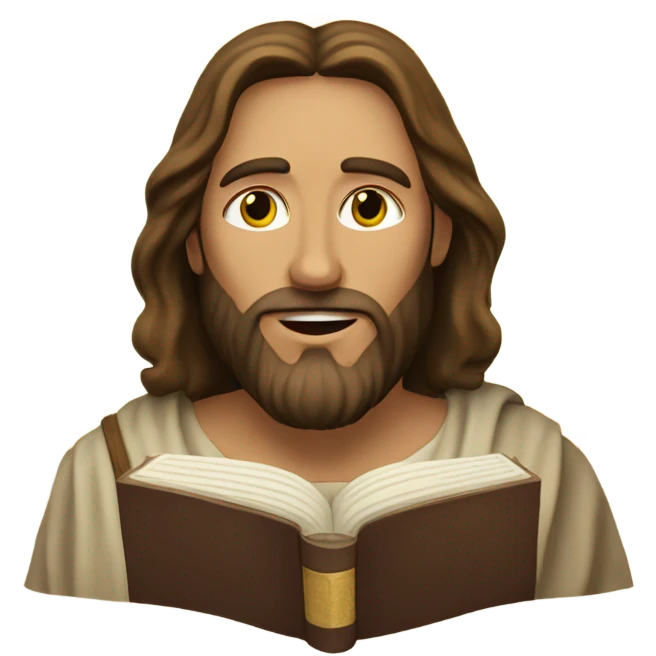 Jesus with a bibel emoji