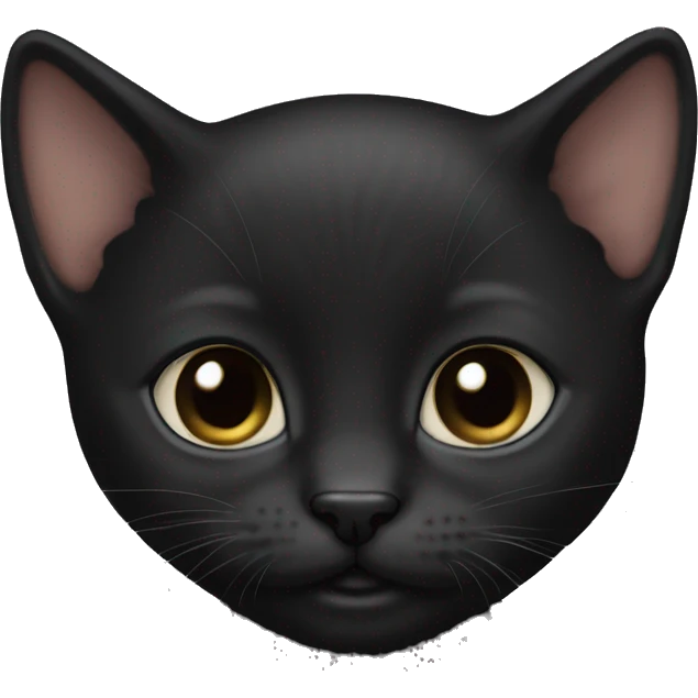 black kitten with no hair on lips emoji