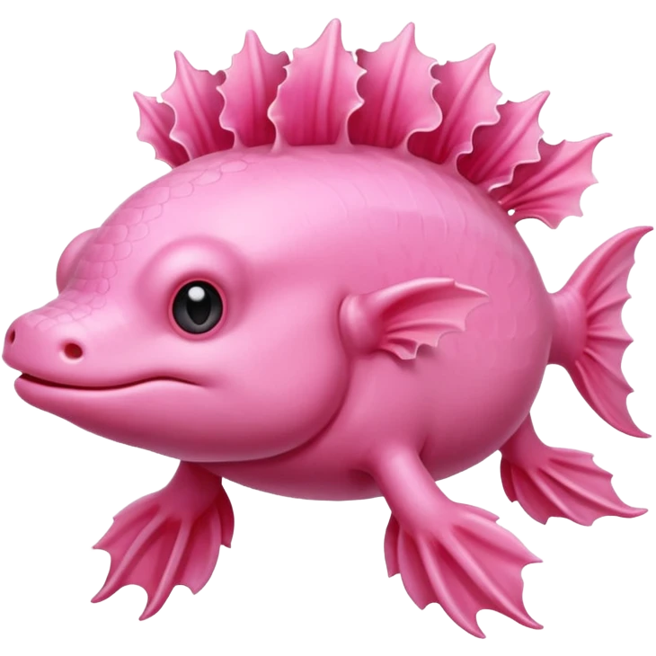 pink ajolote axolotl with frilly gills emoji