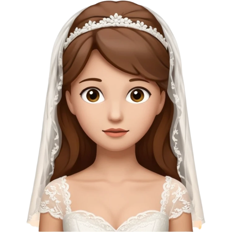 Blonde skin bride with brown hair with a chin on her face emoji