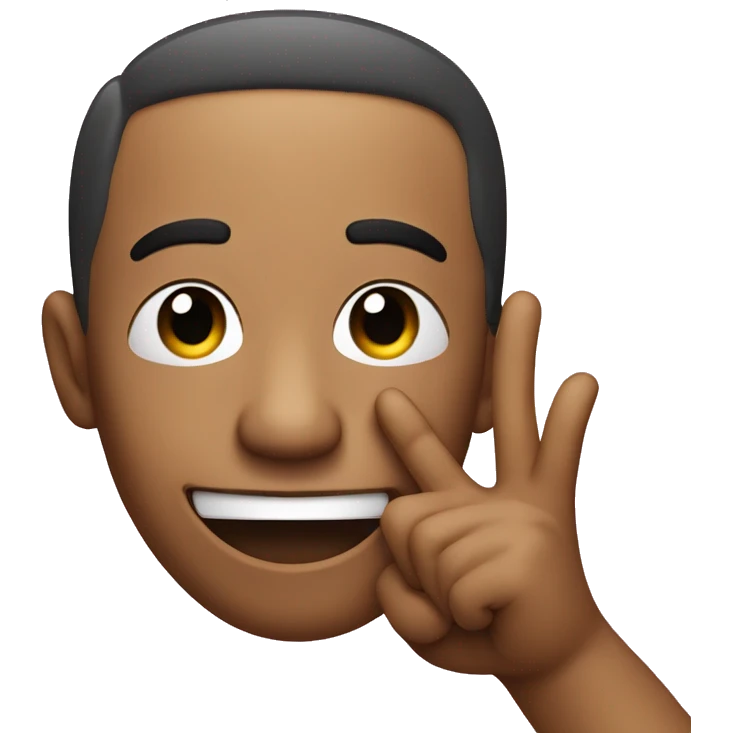 Emoji winking with his tongue out and a peace sign with his hand  emoji