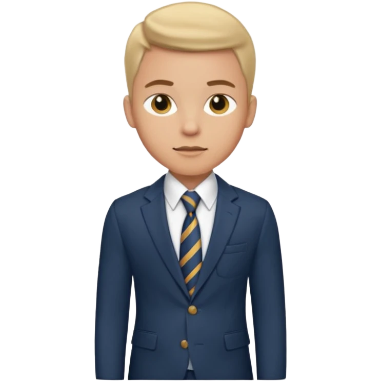 Young man, tailored trousers, a crisp button-down shirt, a blazer, and tie

 emoji