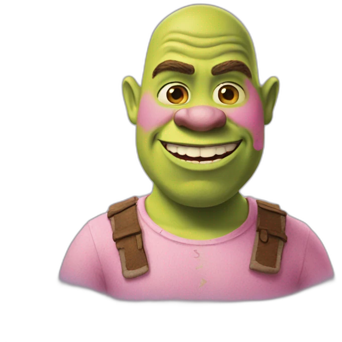 Shrek but pink emoji
