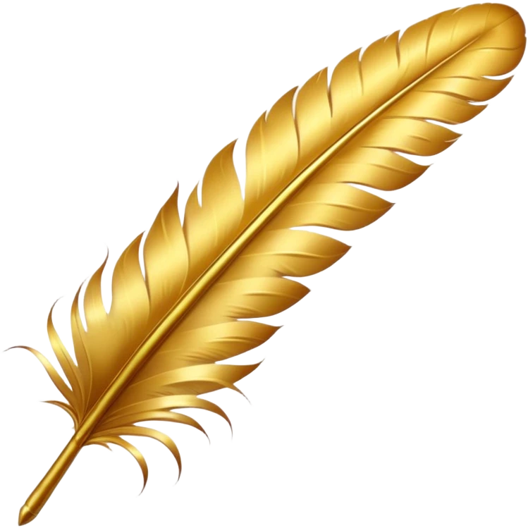 Create a long golden feather emoji