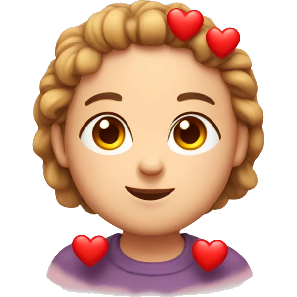 cute face with red hearts around it emoji