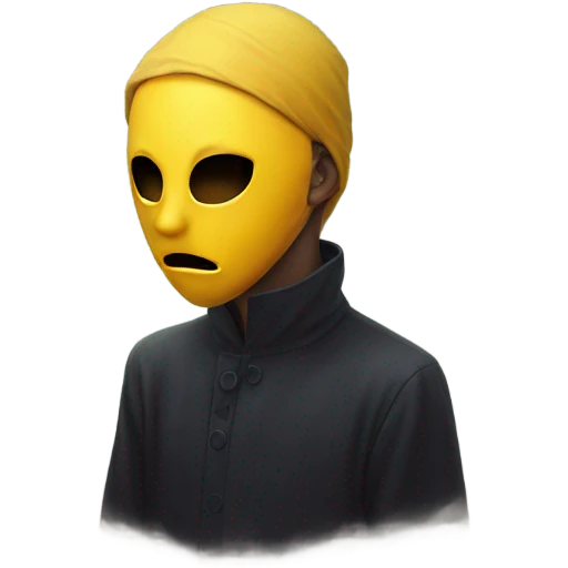 mysterious masked boy portrait melancholy  emoji