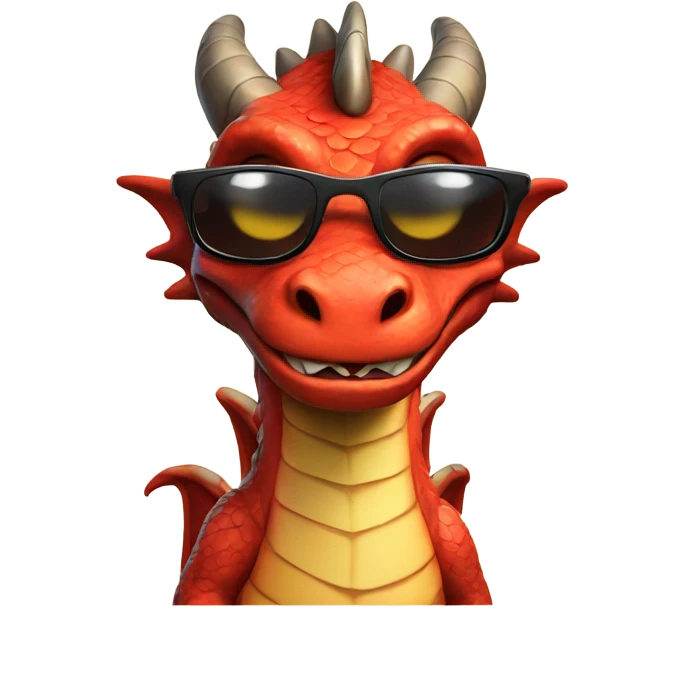 Dragon with sunglasses  emoji