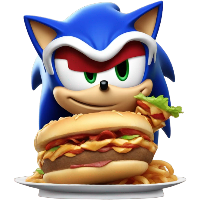 Un Sonic comiendo un choripan emoji
