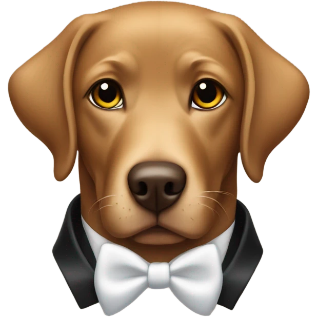 Brown Labrador retriever with a tuxedo on emoji