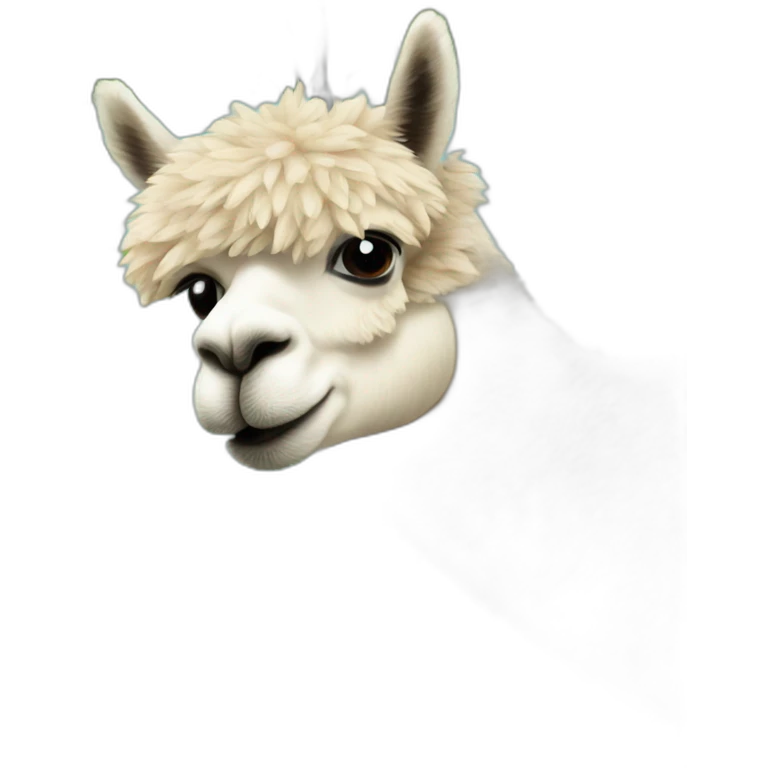 Alpaca hanging upside down from a tree emoji