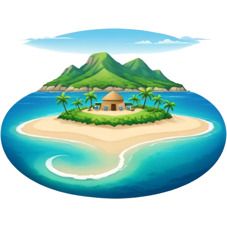 island seen from the sea far away emoji