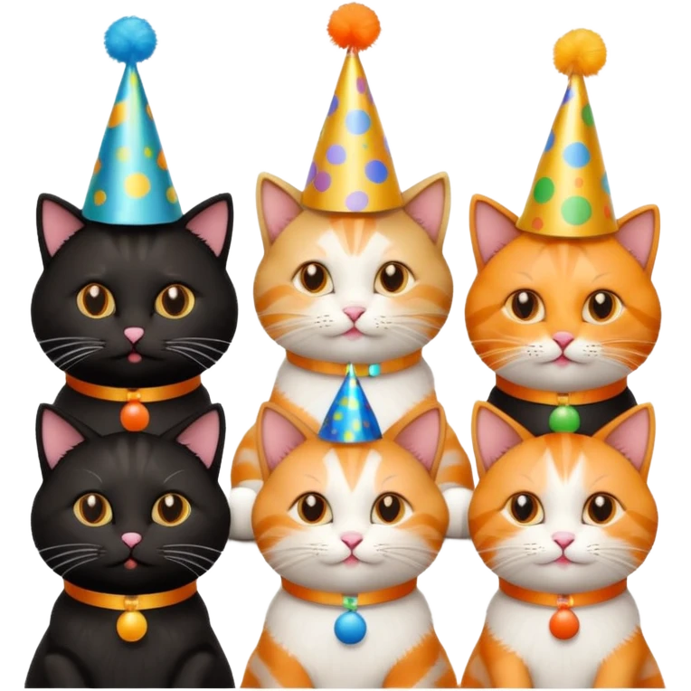 twelve cats at a birthday party emoji