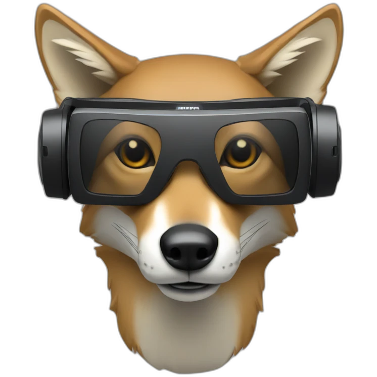 Coyote with a vr headset emoji