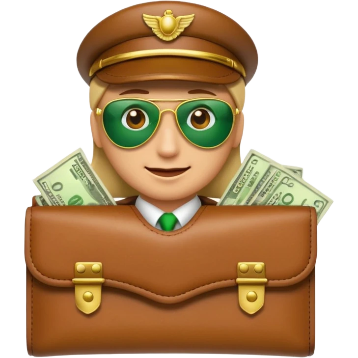 Aviator money emoji, wallet full of cash, casino vibe, premium 3D emoji style, clean, no background
 emoji