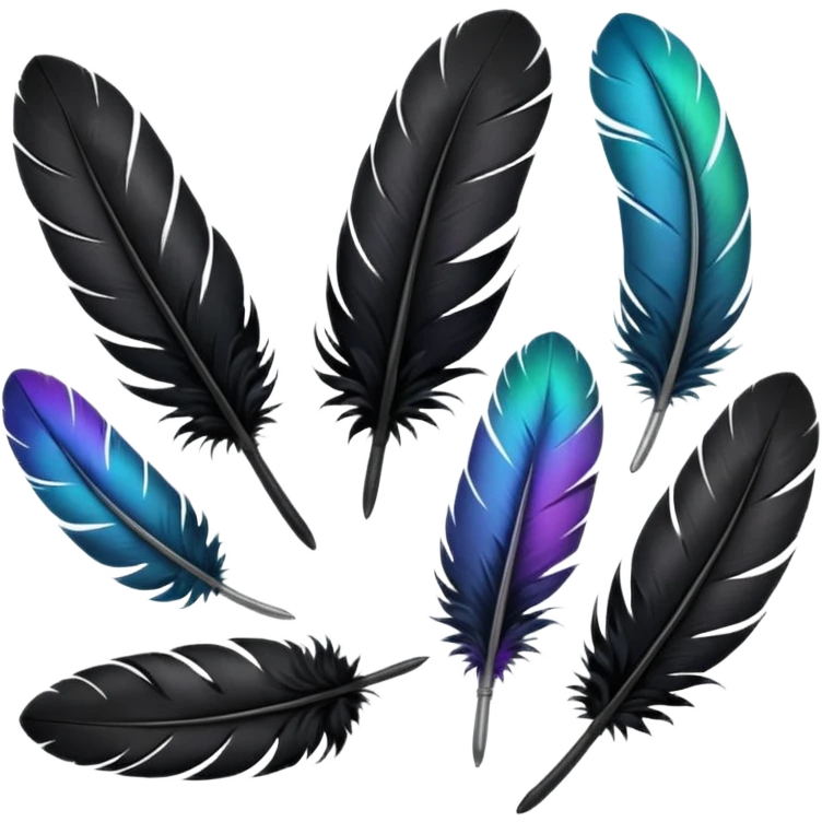 bundle of black feathers emoji