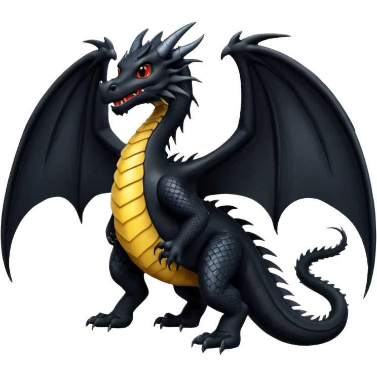 Black Dragon with wings emoji