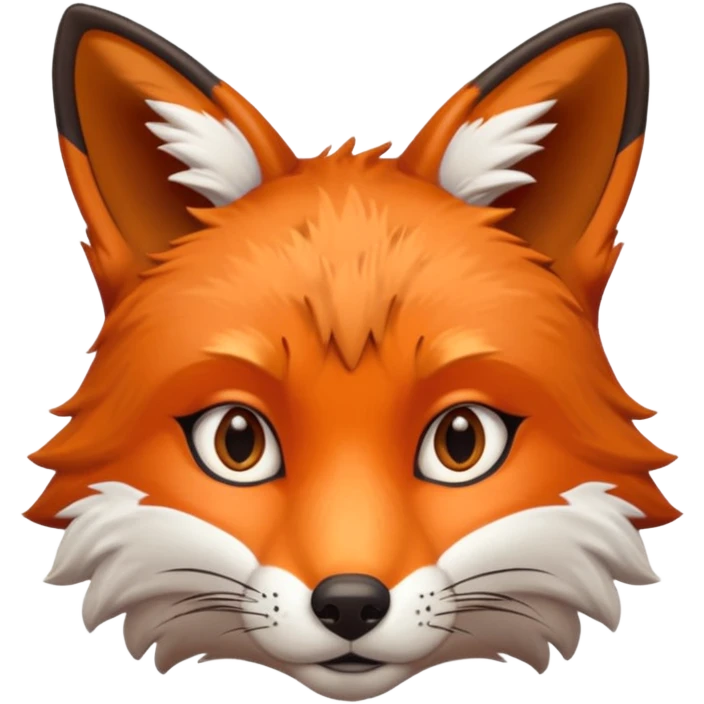 red fox face detailed same style as bobcat emoji