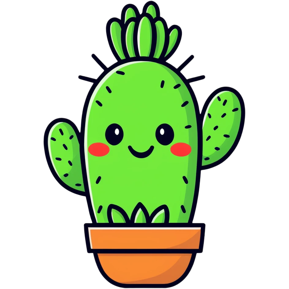 happy cactus emoji