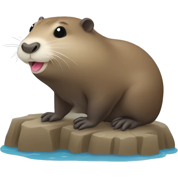 Cute Nutria animal haciendo un corazon patas emoji