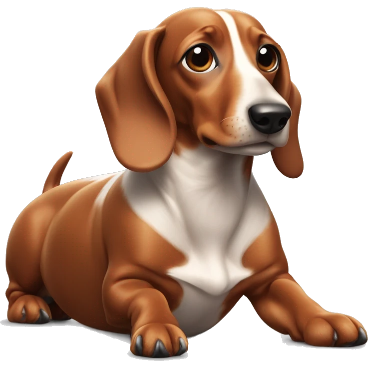Sausage dog on higher paws than usual emoji