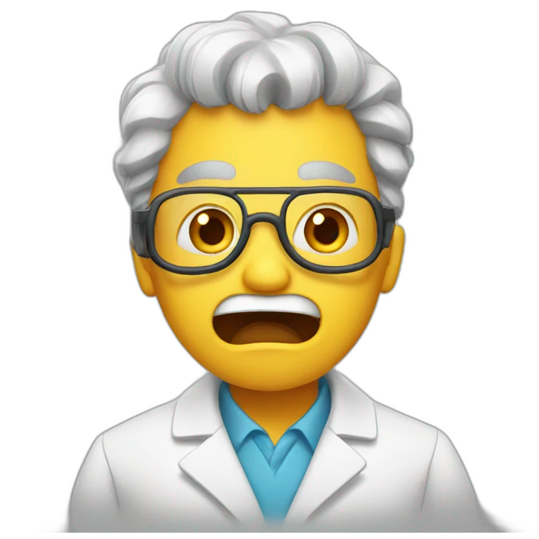Scared scientist emoji