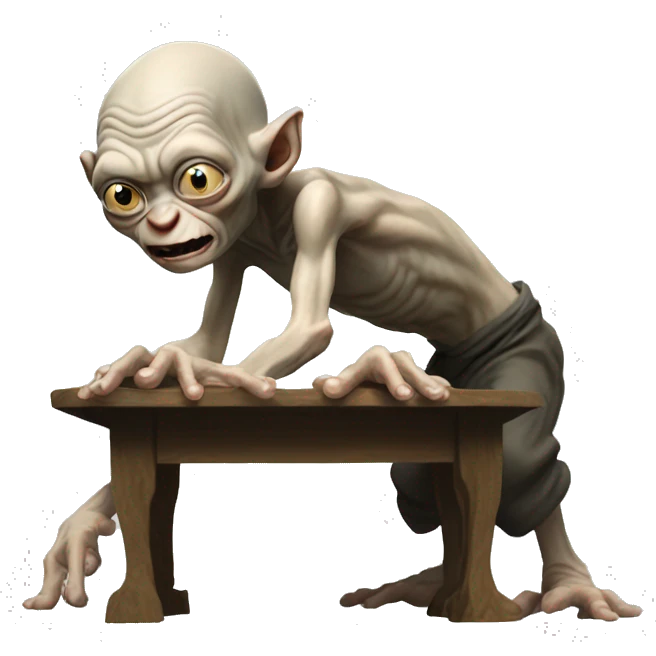 gollum flipping the table emoji