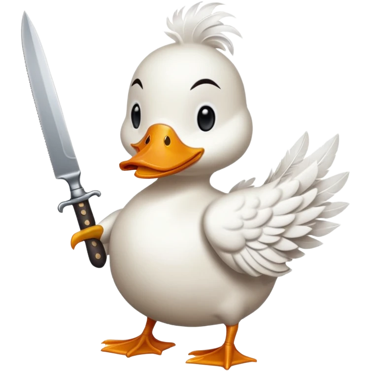 Duck holding a knife emoji